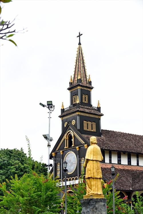 Hundred-year-old wooden cathedral in Kon Tum