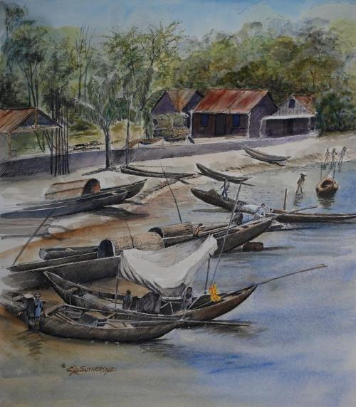 Colourful mural paintings in fishing village